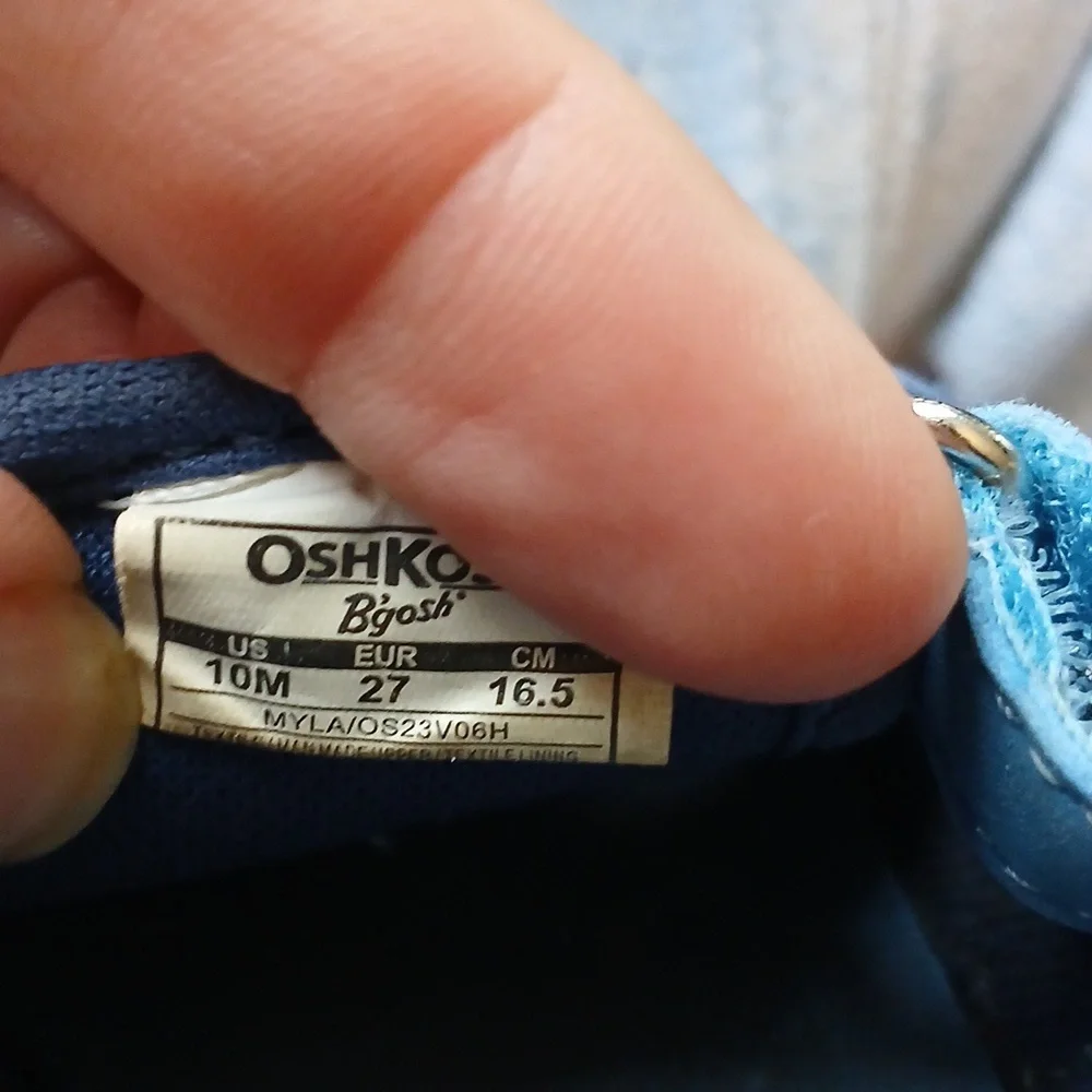 Osh Kosh Myla Bkue, Grey Adjustable Strap Water Shoes Hard Soles Size 10m Sandal